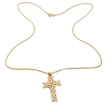 9ct gold 1.7g 18 inch Cross Pendant with chain